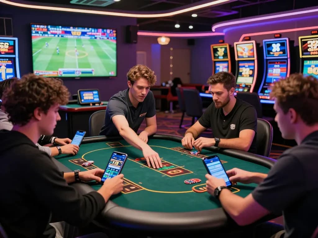 Dynamic gaming atmosphere at 33 win casino with players engaging in online betting.