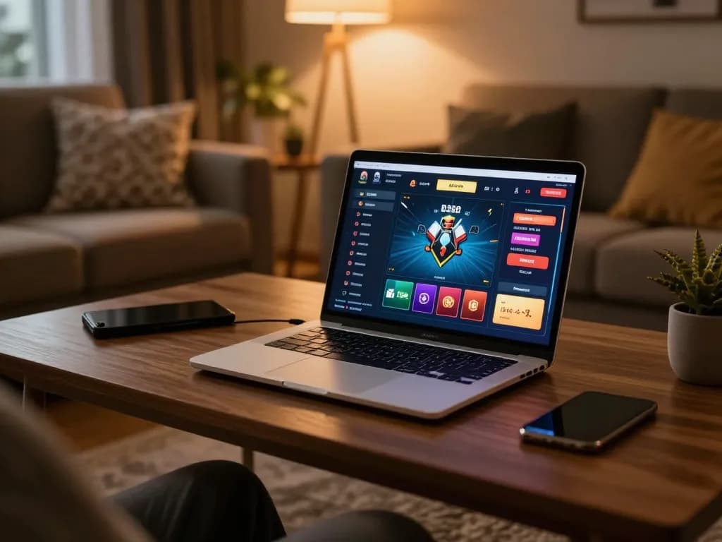 B52 club players engaging with online gambling games in a cozy home setting showcasing strategic betting.