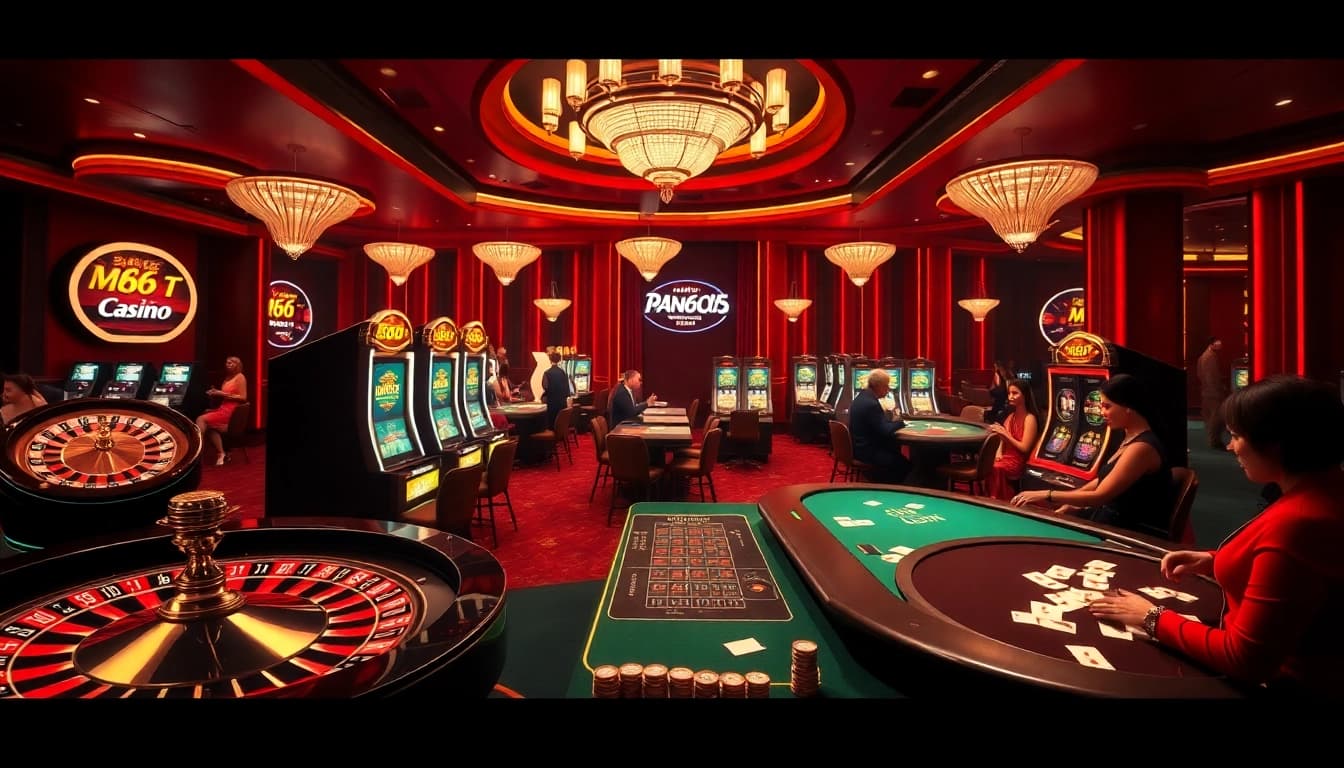 Gambling excitement at mb66-t.com with players engaged in casino games.