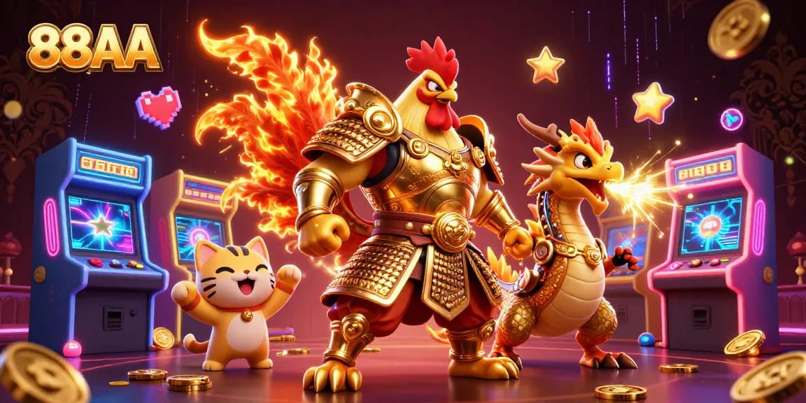 Experience thrilling adventures at 88AA, featuring dynamic gaming action with vibrant characters and engaging elements.