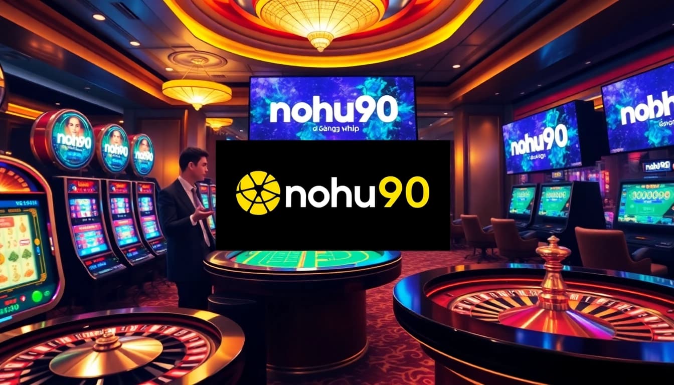 Nohu90 đăng nhập interface showcasing vibrant casino elements, slot machines, and engaging gameplay.