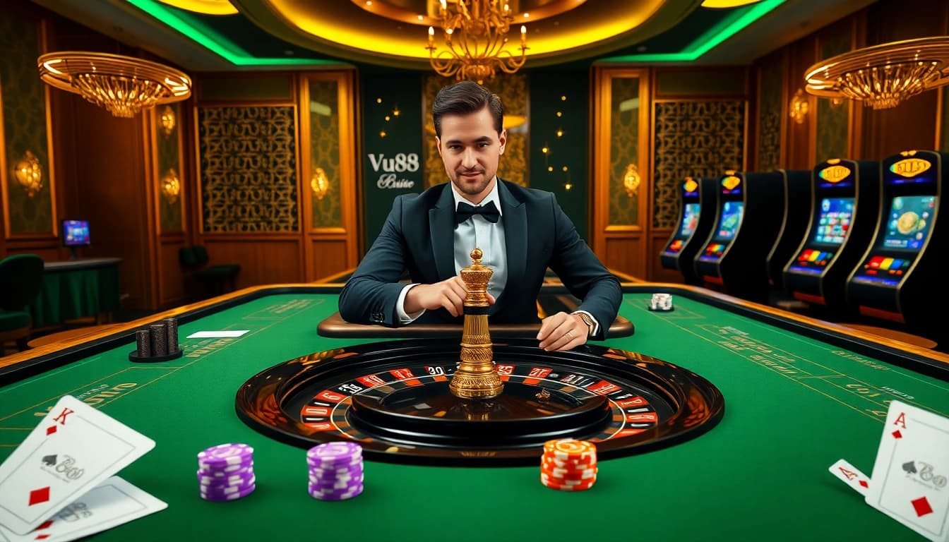 Engage with exciting gambling games at vu88.com featuring vibrant casino tables and sleek modern interfaces.