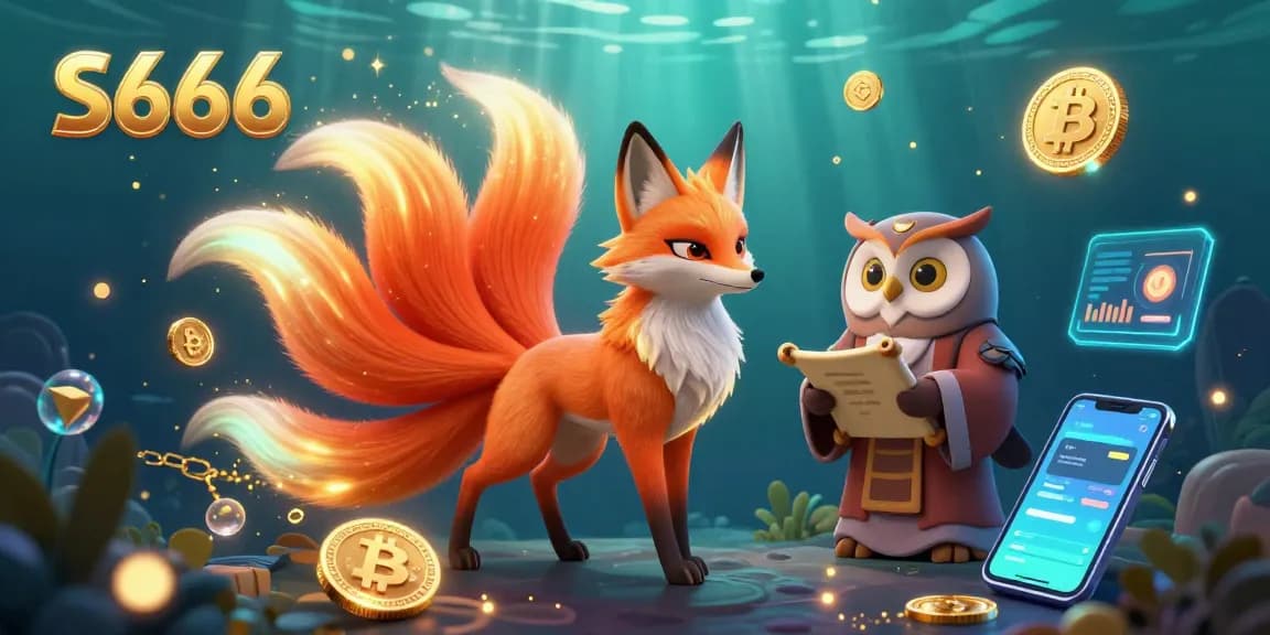 S666 offers a vibrant gambling experience, showcasing Bitcoin and Ethereum coins amidst a magical underwater scene.