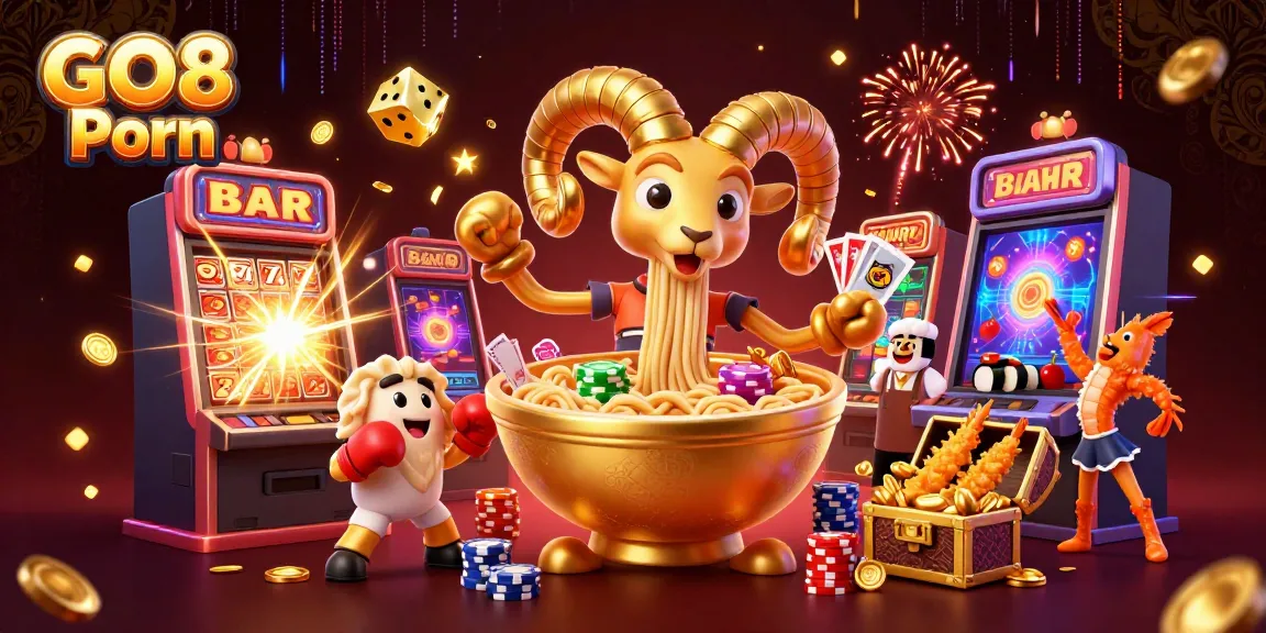 Engage with GO8 Porn in a vibrant casino scene filled with animated characters and dynamic gambling elements.