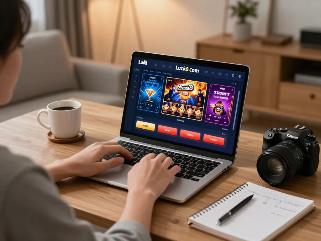 Engaging online gaming scene featuring a player on Luck8 com, highlighting strategic gaming moments.