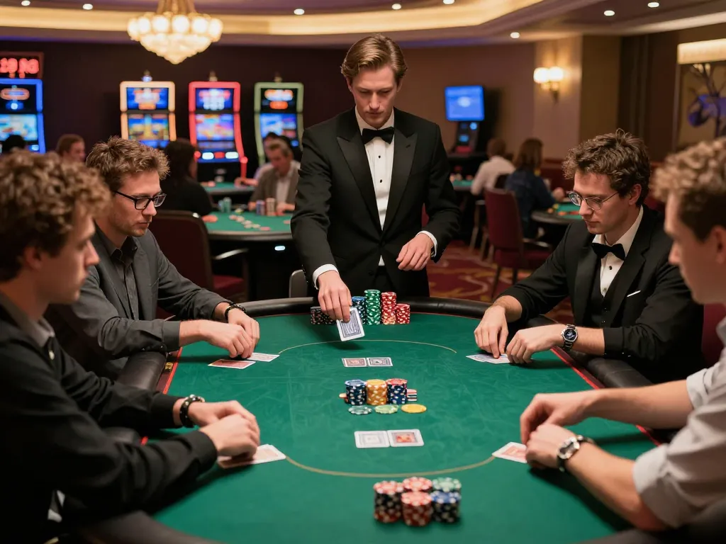 Players engage in a thrilling poker game at co88 casino, showcasing strategy and competitive gameplay in a luxurious setting.