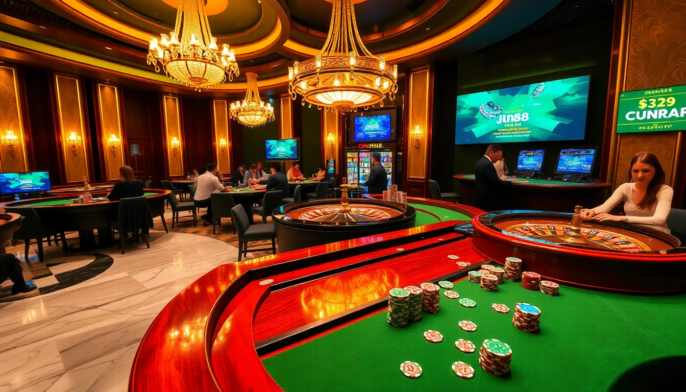 Experience thrilling games and excitement at Jun88 online casino tables.