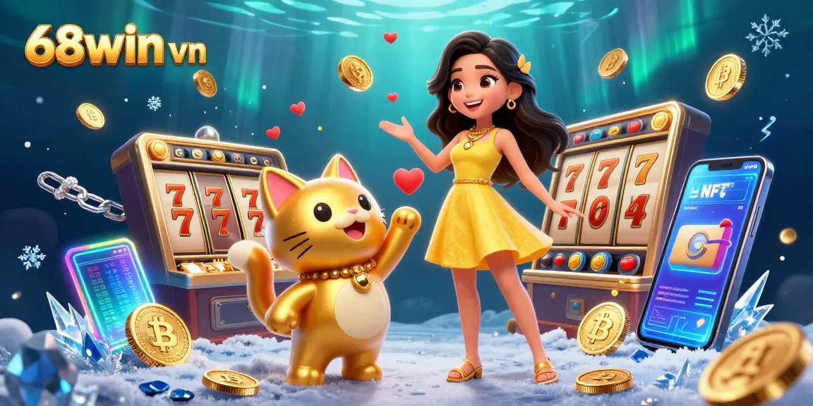 Join the excitement at 68win vn with vibrant slot reels and golden interactions!