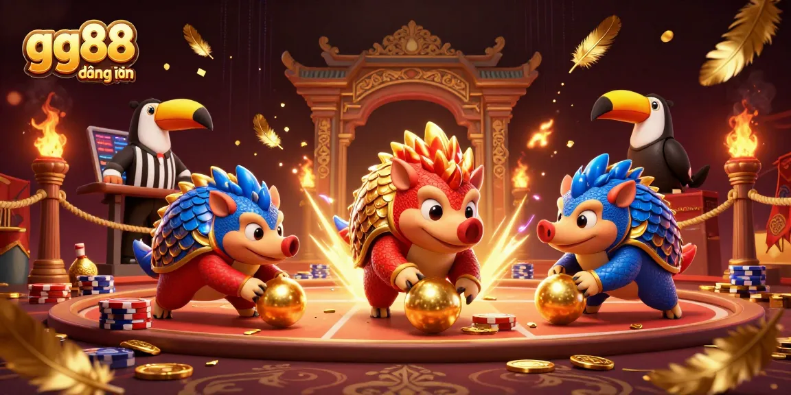 Engage with gg88 đăng nhập as vibrant pangolins compete in a thrilling casino atmosphere.