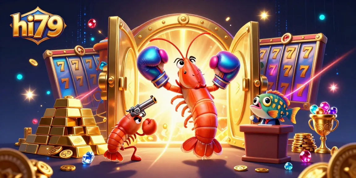 Spin the hi79 slots with vibrant animations and lively characters in a rich casino scene.