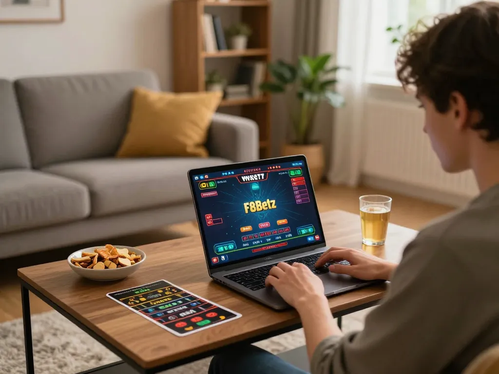 Engage in thrilling gameplay on F8Betz with a cozy home setting, showcasing strategic online gaming.