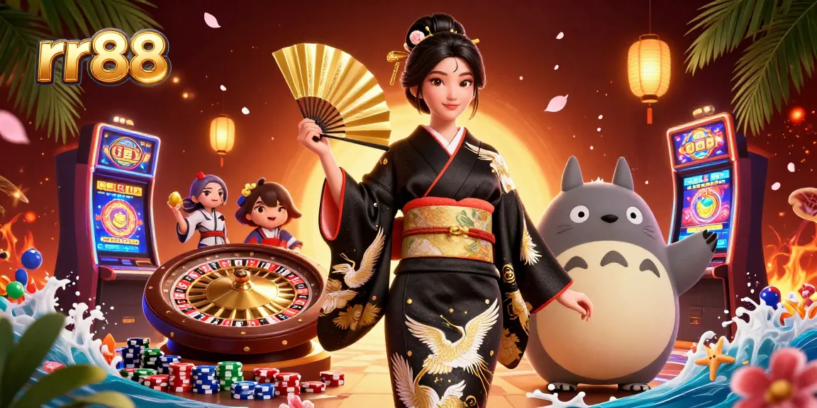 Experience thrilling casino action at rr88, showcasing Asian culture and vibrant gaming elements.