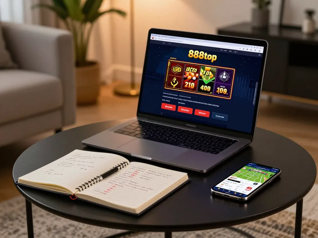 Engaging with the 888top shop app for strategic online gambling from a cozy home setup.