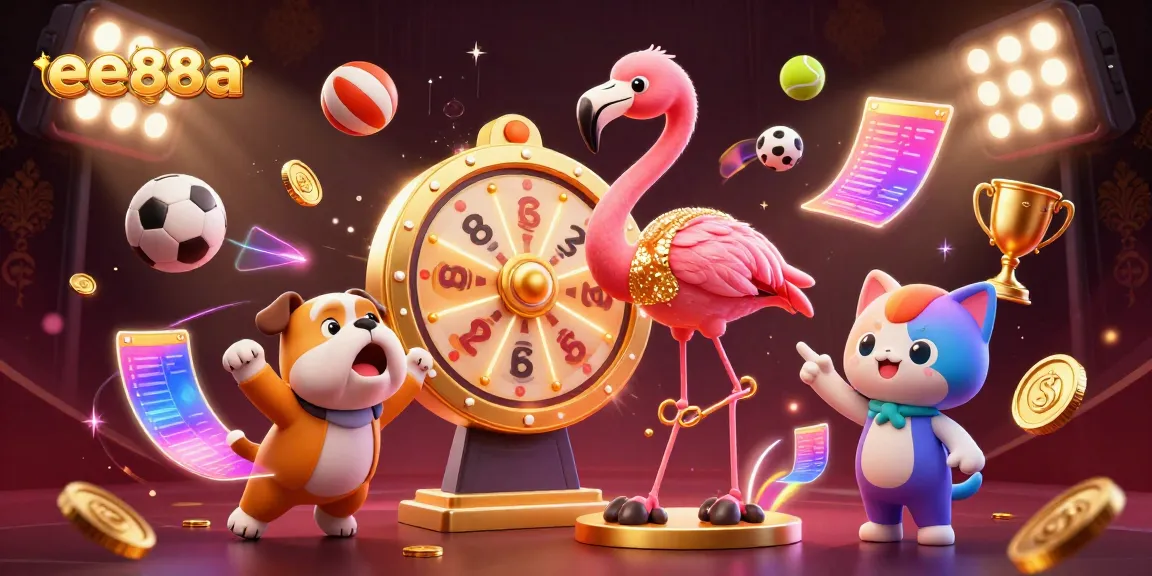 Experience the energizing world of ee88a with dynamic casino action featuring a flamingo game show host!