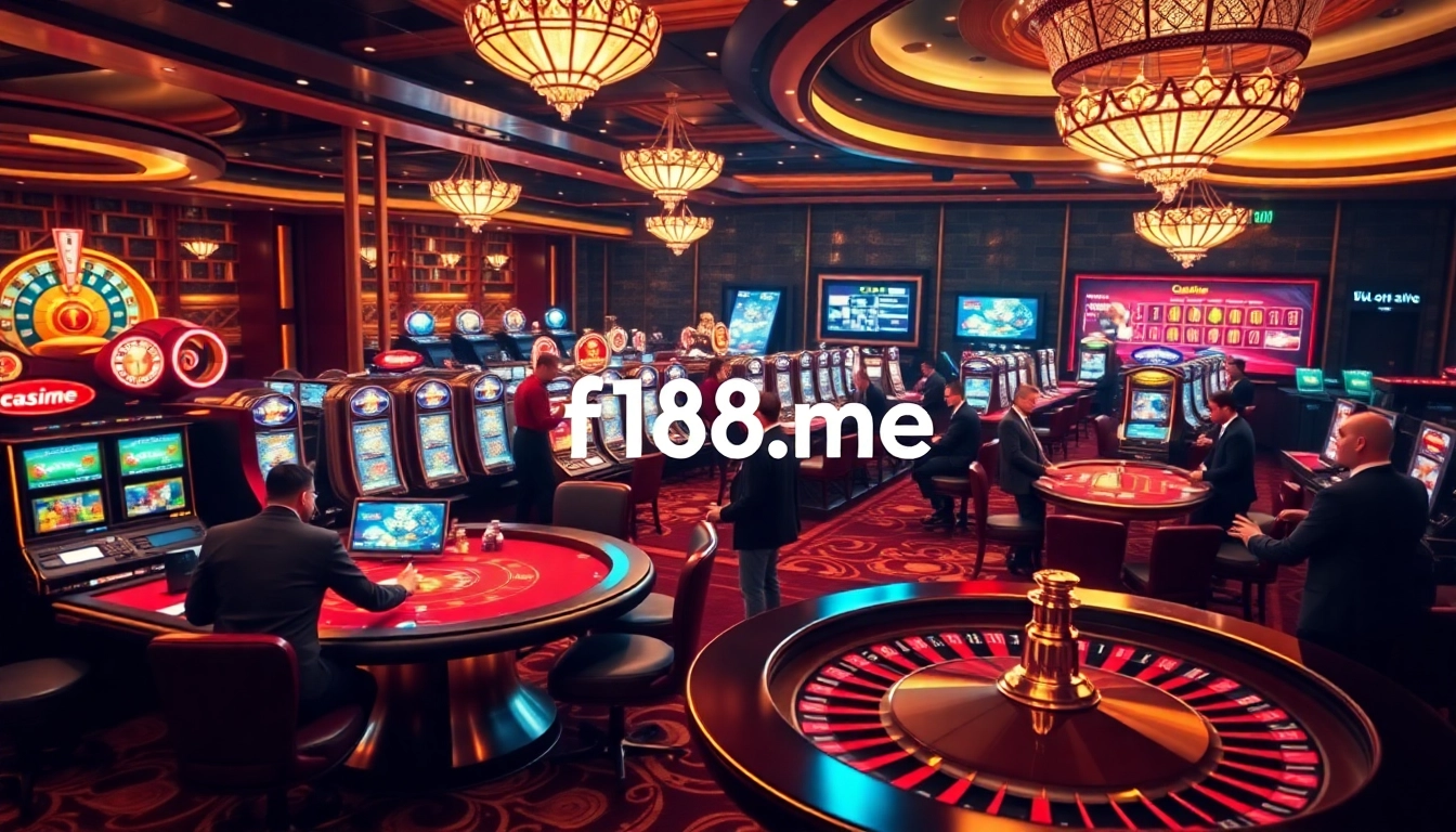 Experience thrilling gaming at f168.me with vibrant casino tables and engaging slot machines.