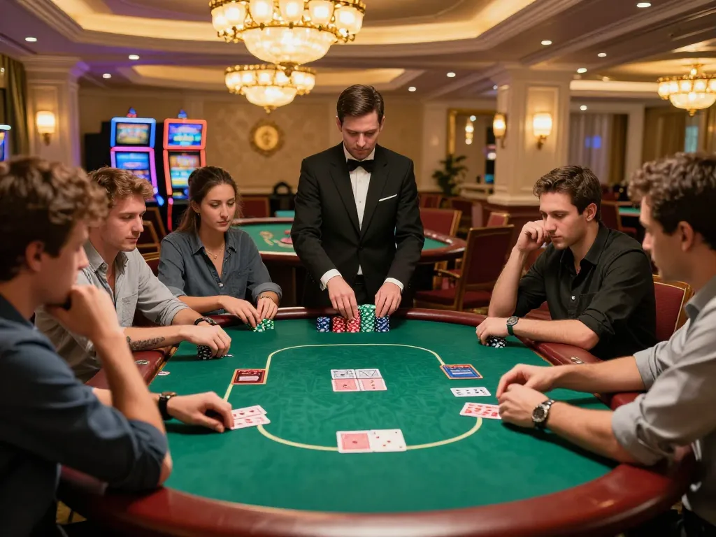Players engaging in a strategic poker game at s666no1 casino, showcasing excitement and competition.