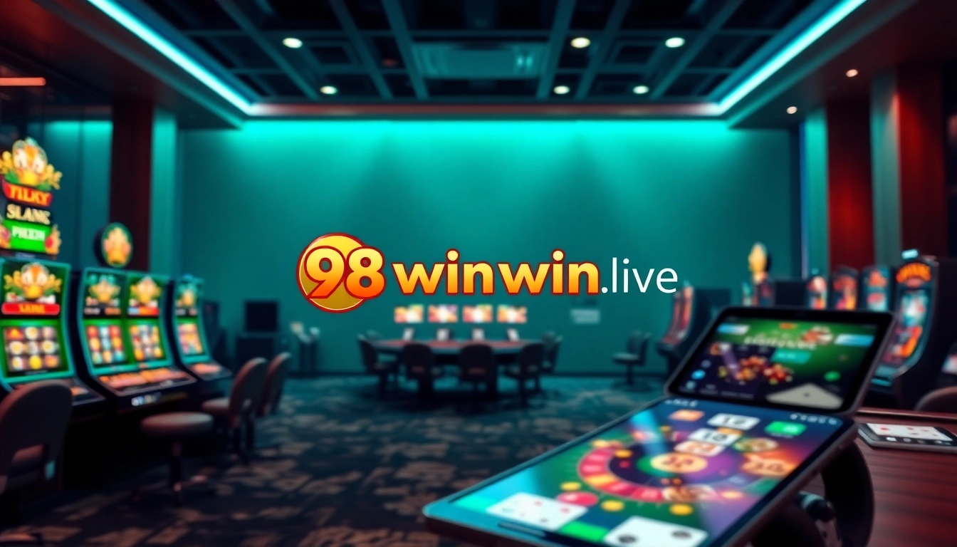 Engaging online gaming scene highlighting 98winwin.live with vibrant slots and sports betting interface.