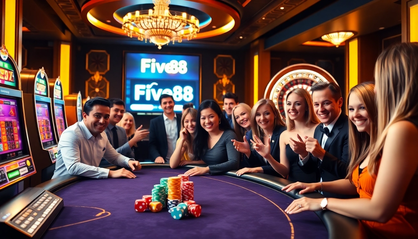 Engage with the vibrant online gaming scene at https://five88.za.com/ featuring poker tables and slot machines.